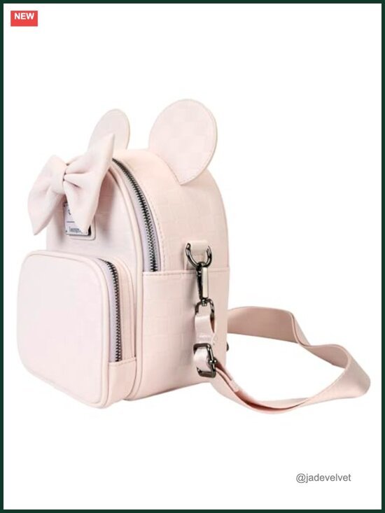 Loungefly Minnie Mouse Checkered Faux Leather Convertible Mini Backpack main image 5